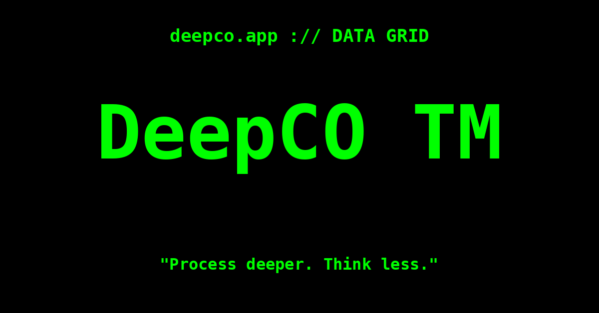 DeepCo™ Systems — Process. Together. Indefinitely.
